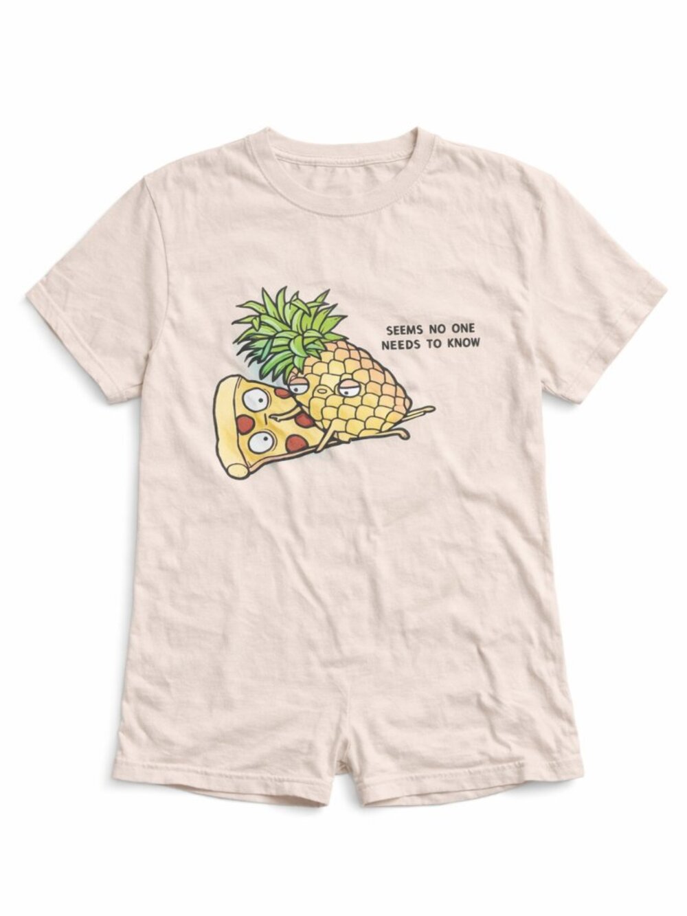 Spencer's Pineapple Pizza Graphic Men's T-Shirt Noodlers Novelty Funny Size L